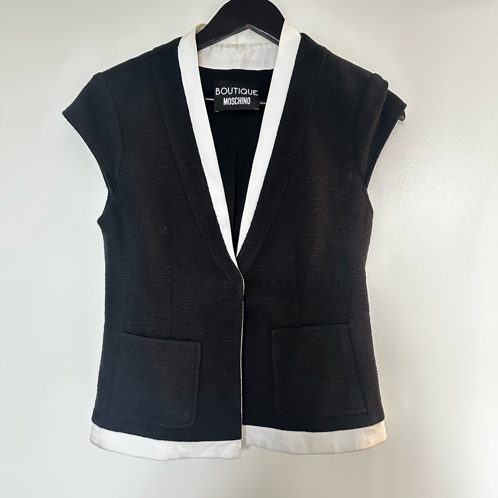 Boutique Moschino black and white vest/sleeveless blazer